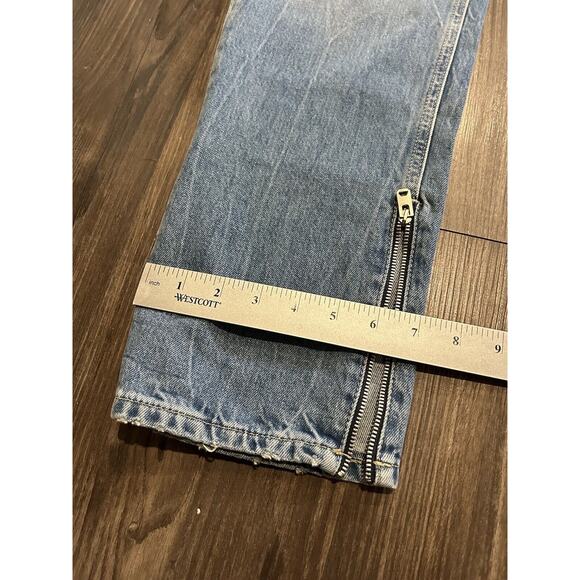 Jack & Jones Jeans Mens 38x32 Slim Fit Mike Light Wash Blue Straight Button - Picture 5 of 7